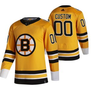 Boston Bruins Trikot Benutzerdefinierte 2021 Reverse Retro Authentic Gold